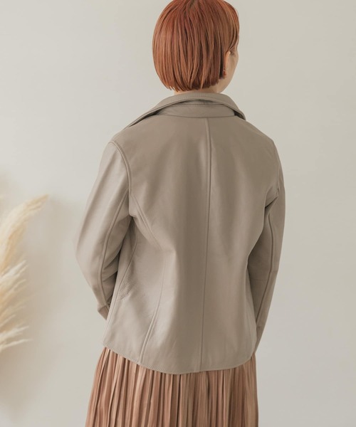 ITEMS URBANRESEARCH(アイテムズ アーバンリサーチ)の「ラムレザーダブルライダースジャケット(ライダースジャケット・レディース・ブラック/モカ・SMALL/MEDIUM)」の14枚目の写真