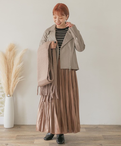 ITEMS URBANRESEARCH(アイテムズ アーバンリサーチ)の「ラムレザーダブルライダースジャケット(ライダースジャケット・レディース・ブラック/モカ・SMALL/MEDIUM)」の16枚目の写真