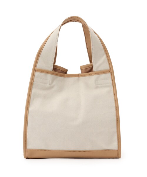 SHOO・LA・RUE（シューラルー）の「◆キャンバスパイピング台形トート（トートバッグ・レディース・グレー/ナチュラル/ブラウン系8/ライトグリーン・00）」の3枚目の写真