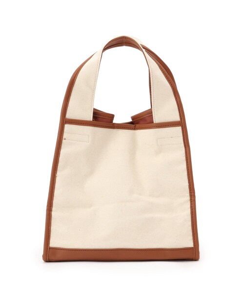 SHOO・LA・RUE（シューラルー）の「◆キャンバスパイピング台形トート（トートバッグ・レディース・グレー/ナチュラル/ブラウン系8/ライトグリーン・00）」の5枚目の写真