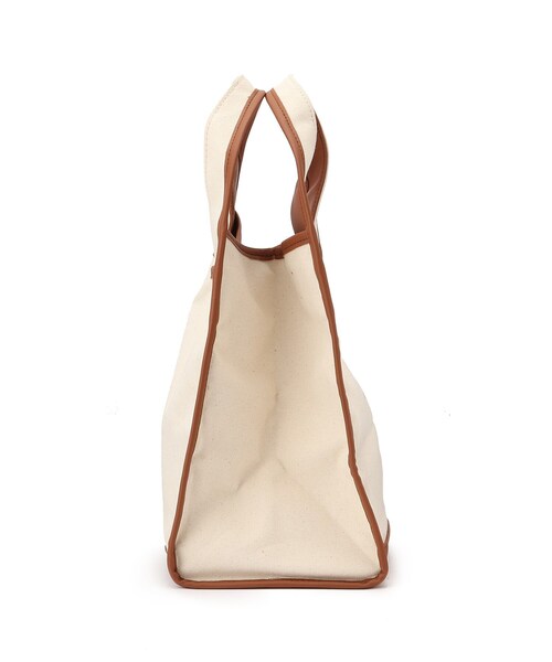 SHOO・LA・RUE（シューラルー）の「◆キャンバスパイピング台形トート（トートバッグ・レディース・グレー/ナチュラル/ブラウン系8/ライトグリーン・00）」の9枚目の写真