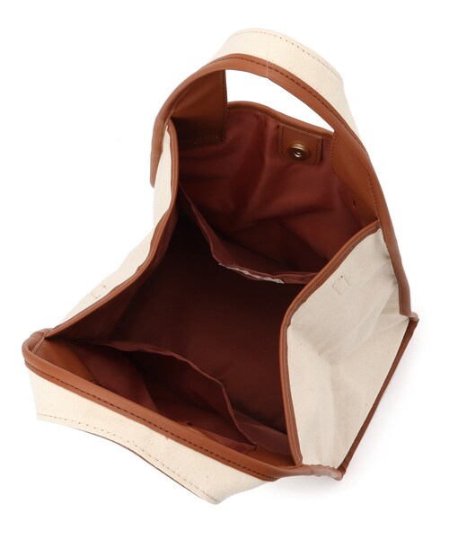 SHOO・LA・RUE（シューラルー）の「◆キャンバスパイピング台形トート（トートバッグ・レディース・グレー/ナチュラル/ブラウン系8/ライトグリーン・00）」の11枚目の写真