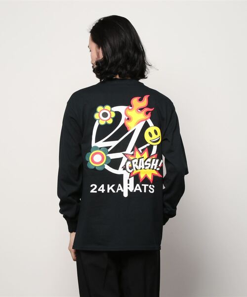 24karats（トゥウェンティーフォーカラッツ）の「Cartoon Logo Tee LS（Tシャツ/カットソー・メンズ・ブラック/ホワイト/ベージュ・MEDIUM/SMALL）」の14枚目の写真