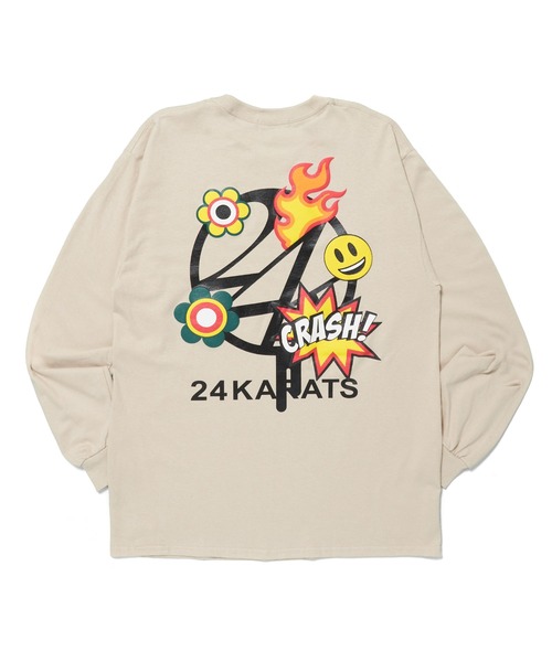 24karats（トゥウェンティーフォーカラッツ）の「Cartoon Logo Tee LS（Tシャツ/カットソー・メンズ・ブラック/ホワイト/ベージュ・MEDIUM/SMALL）」の3枚目の写真