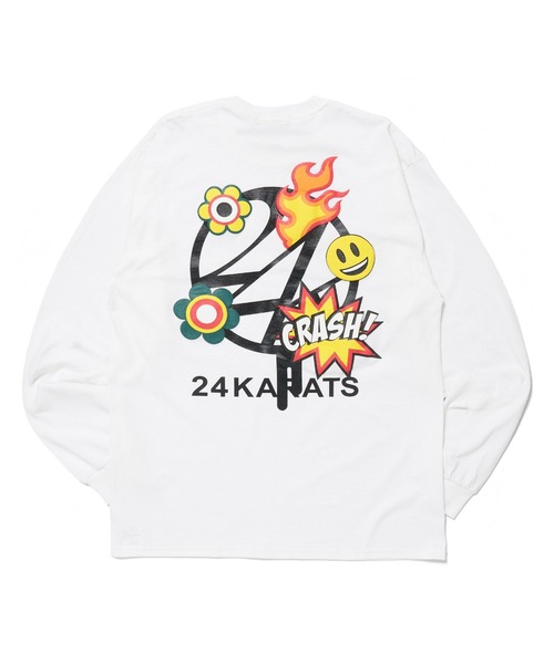 24karats（トゥウェンティーフォーカラッツ）の「Cartoon Logo Tee LS（Tシャツ/カットソー・メンズ・ブラック/ホワイト/ベージュ・MEDIUM/SMALL）」の2枚目の写真