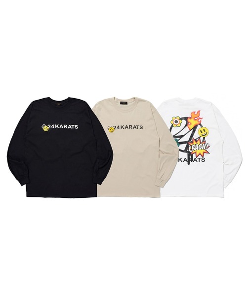 24karats（トゥウェンティーフォーカラッツ）の「Cartoon Logo Tee LS（Tシャツ/カットソー・メンズ・ブラック/ホワイト/ベージュ・MEDIUM/SMALL）」の12枚目の写真