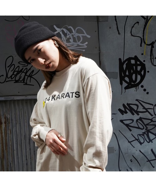 24karats（トゥウェンティーフォーカラッツ）の「Cartoon Logo Tee LS（Tシャツ/カットソー・メンズ・ブラック/ホワイト/ベージュ・MEDIUM/SMALL）」の17枚目の写真