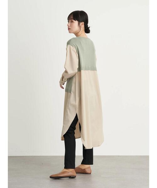 earth music&ecology（アースミュージックアンドエコロジー）の「レイヤード風ニットワンピース ＊（ワンピース・レディース・ブラック/ライトベージュ/ミント・FREE）」の19枚目の写真
