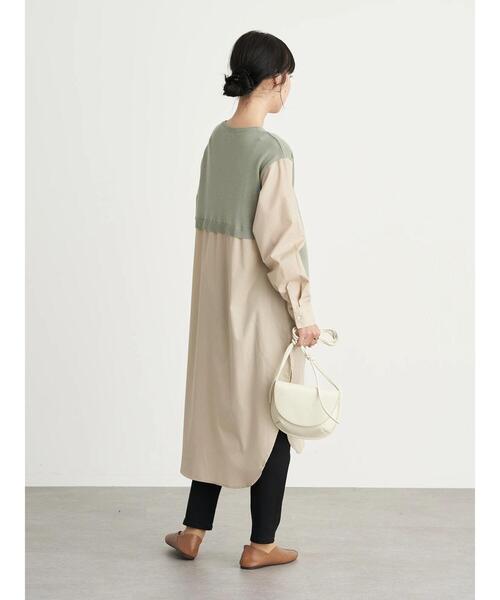 earth music&ecology（アースミュージックアンドエコロジー）の「レイヤード風ニットワンピース ＊（ワンピース・レディース・ブラック/ライトベージュ/ミント・FREE）」の20枚目の写真