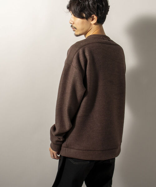 GLOSTER(グロスター)の「【GLOSTER/グロスター】起毛リブニットソー クルーネックプルオーバー(Tシャツ/カットソー・メンズ・ブラック/ダークブラウン/グレー・MEDIUM/LARGE)」の7枚目の写真