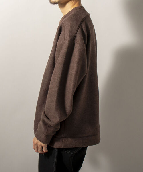GLOSTER(グロスター)の「【GLOSTER/グロスター】起毛リブニットソー クルーネックプルオーバー(Tシャツ/カットソー・メンズ・ブラック/ダークブラウン/グレー・MEDIUM/LARGE)」の9枚目の写真