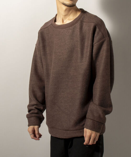 GLOSTER(グロスター)の「【GLOSTER/グロスター】起毛リブニットソー クルーネックプルオーバー(Tシャツ/カットソー・メンズ・ブラック/ダークブラウン/グレー・MEDIUM/LARGE)」の10枚目の写真