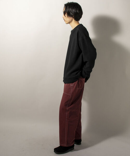 GLOSTER(グロスター)の「【GLOSTER/グロスター】起毛リブニットソー クルーネックプルオーバー(Tシャツ/カットソー・メンズ・ブラック/ダークブラウン/グレー・MEDIUM/LARGE)」の12枚目の写真