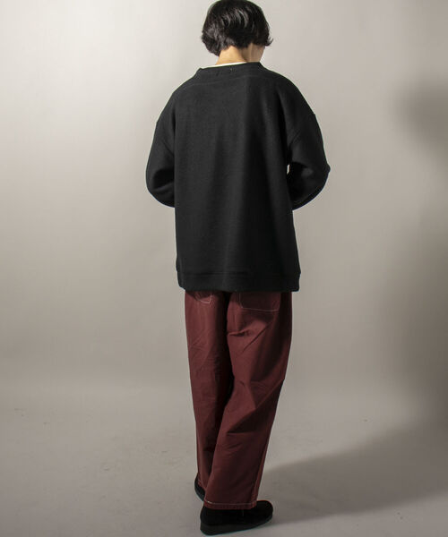 GLOSTER(グロスター)の「【GLOSTER/グロスター】起毛リブニットソー クルーネックプルオーバー(Tシャツ/カットソー・メンズ・ブラック/ダークブラウン/グレー・MEDIUM/LARGE)」の13枚目の写真