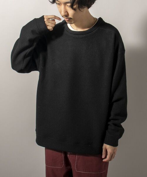 GLOSTER(グロスター)の「【GLOSTER/グロスター】起毛リブニットソー クルーネックプルオーバー(Tシャツ/カットソー・メンズ・ブラック/ダークブラウン/グレー・MEDIUM/LARGE)」の14枚目の写真