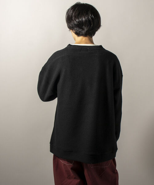 GLOSTER(グロスター)の「【GLOSTER/グロスター】起毛リブニットソー クルーネックプルオーバー(Tシャツ/カットソー・メンズ・ブラック/ダークブラウン/グレー・MEDIUM/LARGE)」の16枚目の写真
