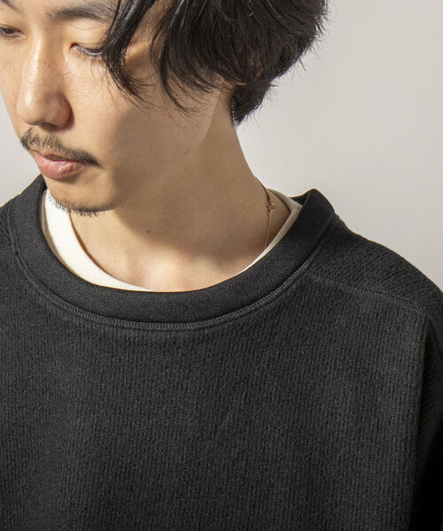GLOSTER(グロスター)の「【GLOSTER/グロスター】起毛リブニットソー クルーネックプルオーバー(Tシャツ/カットソー・メンズ・ブラック/ダークブラウン/グレー・MEDIUM/LARGE)」の17枚目の写真