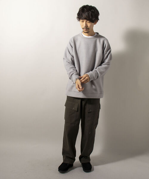 GLOSTER(グロスター)の「【GLOSTER/グロスター】起毛リブニットソー クルーネックプルオーバー(Tシャツ/カットソー・メンズ・ブラック/ダークブラウン/グレー・MEDIUM/LARGE)」の19枚目の写真