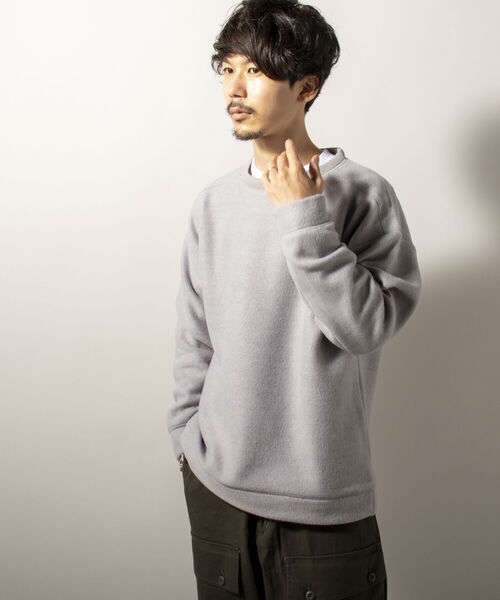 GLOSTER(グロスター)の「【GLOSTER/グロスター】起毛リブニットソー クルーネックプルオーバー(Tシャツ/カットソー・メンズ・ブラック/ダークブラウン/グレー・MEDIUM/LARGE)」の21枚目の写真