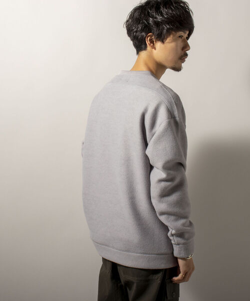 GLOSTER(グロスター)の「【GLOSTER/グロスター】起毛リブニットソー クルーネックプルオーバー(Tシャツ/カットソー・メンズ・ブラック/ダークブラウン/グレー・MEDIUM/LARGE)」の22枚目の写真