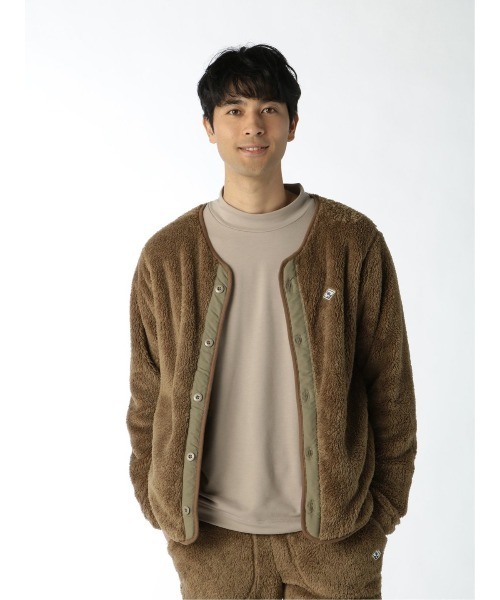TAKA-Q（タカキュー）の「【WEB限定販売】快適 セットアップ ボアフリース カーディガン（セットアップアイテムございます）（カーディガン/ボレロ・メンズ・カーキ/ネイビー/グレー/ベージュ・X-LARGE/LARGE/MEDIUM）」の2枚目の写真