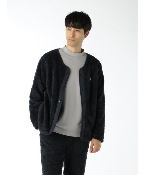 TAKA-Q（タカキュー）の「【WEB限定販売】快適 セットアップ ボアフリース カーディガン（セットアップアイテムございます）（カーディガン/ボレロ・メンズ・カーキ/ネイビー/グレー/ベージュ・X-LARGE/LARGE/MEDIUM）」の4枚目の写真