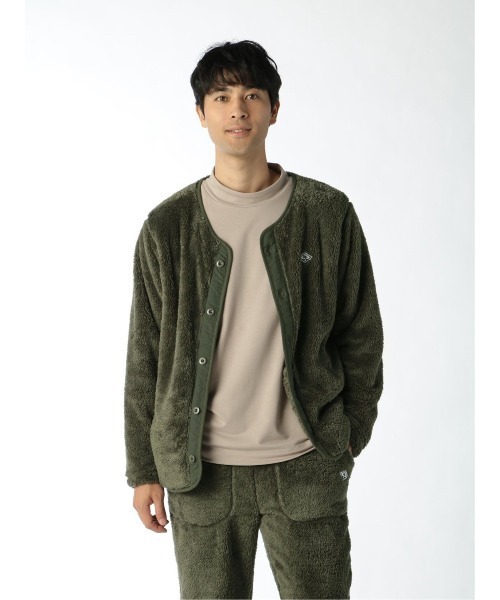 TAKA-Q（タカキュー）の「【WEB限定販売】快適 セットアップ ボアフリース カーディガン（セットアップアイテムございます）（カーディガン/ボレロ・メンズ・カーキ/ネイビー/グレー/ベージュ・X-LARGE/LARGE/MEDIUM）」の3枚目の写真