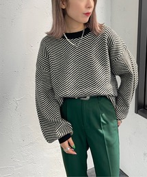 apres jour mignon | ヘリンボーン柄ニット【ZOZOTOWN限定アイテム】(ニット/セーター)