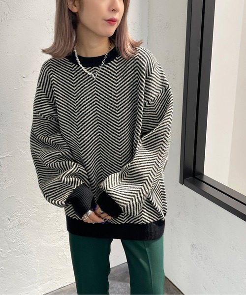 ヘリンボーン柄ニット【ZOZOTOWN限定アイテム】（ニット