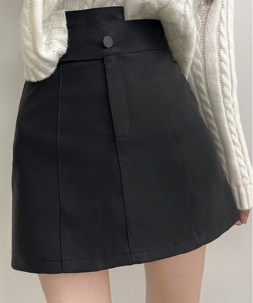 BEIDELLI（ベイデリー）の「[BELLIDE MADE] アンバランスボタンミニスカート（スカート・レディース・ブラック/ブラウン・SMALL/MEDIUM）」の6枚目の写真
