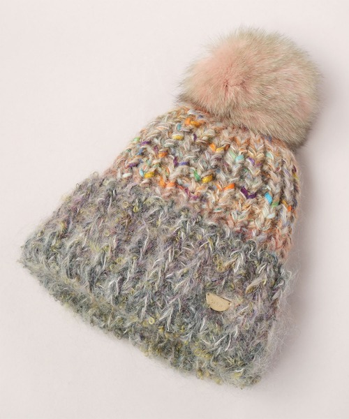 CA4LA(カシラ)の「GRADATION(ニットキャップ/ビーニー・レディース・ネイビー/ベージュ/イエロー・ONESIZE)」の2枚目の写真