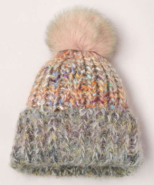 CA4LA(カシラ)の「GRADATION(ニットキャップ/ビーニー・レディース・ネイビー/ベージュ/イエロー・ONESIZE)」の8枚目の写真