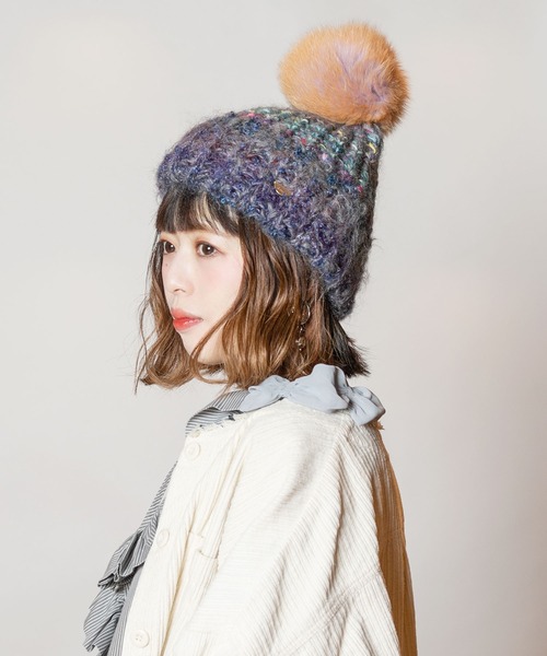 CA4LA(カシラ)の「GRADATION(ニットキャップ/ビーニー・レディース・ネイビー/ベージュ/イエロー・ONESIZE)」の5枚目の写真