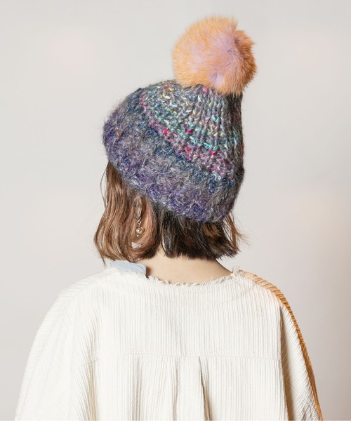 CA4LA(カシラ)の「GRADATION(ニットキャップ/ビーニー・レディース・ネイビー/ベージュ/イエロー・ONESIZE)」の7枚目の写真