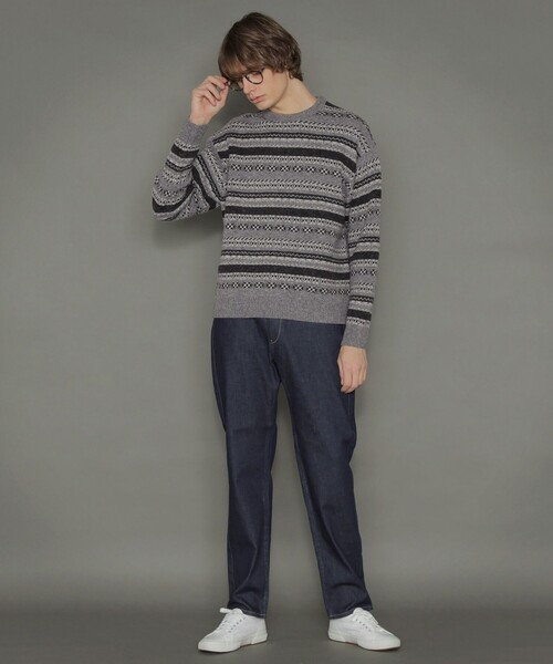 MACKINTOSH LONDON（マッキントッシュ ロンドン）の「5ゲージフェアアイル柄クルーネックニット（ニット/セーター・メンズ・チャコールグレー/ベージュ系その他4・M/L/LL）」の3枚目の写真