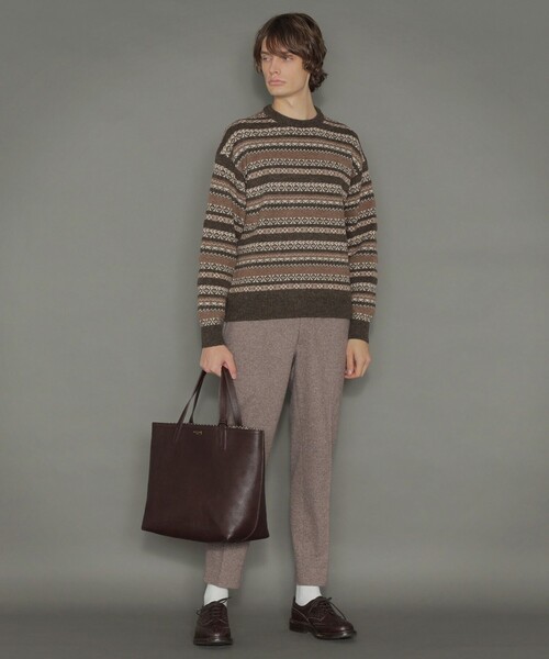 MACKINTOSH LONDON（マッキントッシュ ロンドン）の「5ゲージフェアアイル柄クルーネックニット（ニット/セーター・メンズ・チャコールグレー/ベージュ系その他4・M/L/LL）」の5枚目の写真