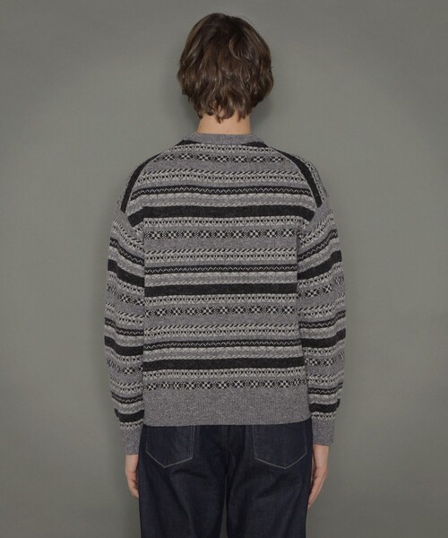 MACKINTOSH LONDON（マッキントッシュ ロンドン）の「5ゲージフェアアイル柄クルーネックニット（ニット/セーター・メンズ・チャコールグレー/ベージュ系その他4・M/L/LL）」の8枚目の写真