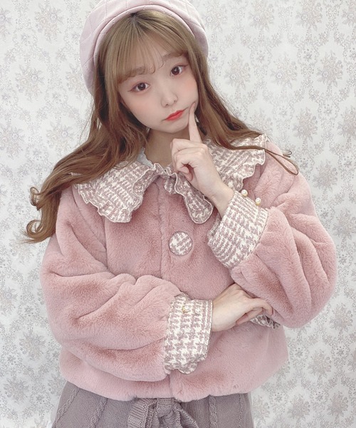 Swankiss（スワンキス）の「TS tweed fur C/T（その他アウター・レディース・ピンク/ブラック/ベージュ・FREE）」の3枚目の写真