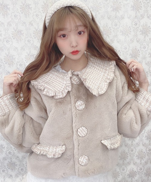 Swankiss（スワンキス）の「TS tweed fur C/T（その他アウター・レディース・ピンク/ブラック/ベージュ・FREE）」の14枚目の写真