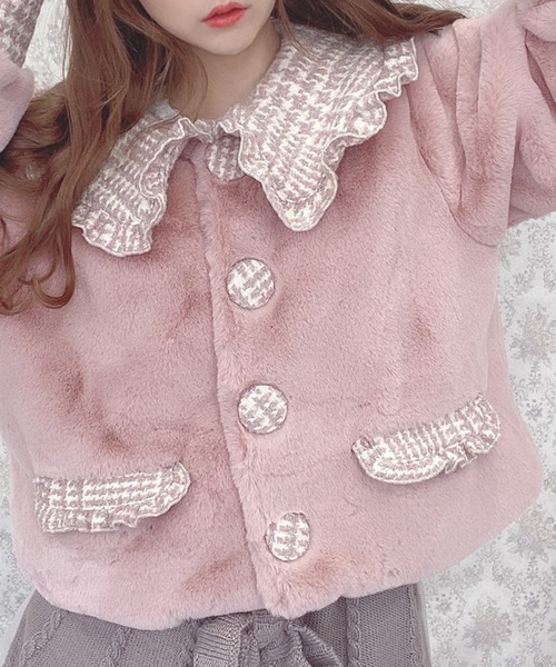 Swankiss（スワンキス）の「TS tweed fur C/T（その他アウター・レディース・ピンク/ブラック/ベージュ・FREE）」の15枚目の写真