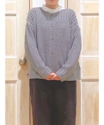 切替タック編み前後着ニット