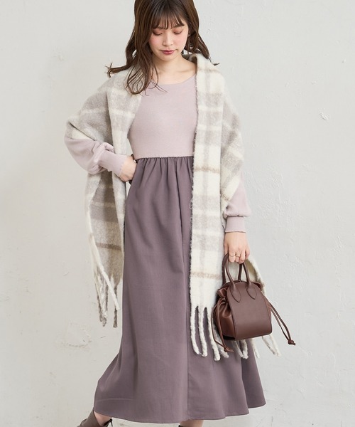 natural couture(ナチュラルクチュール)の「前後2WAYドッキングニットワンピース(ワンピース・レディース・その他1/グレイッシュベージュ/その他2/ブラック・FREE)」の22枚目の写真