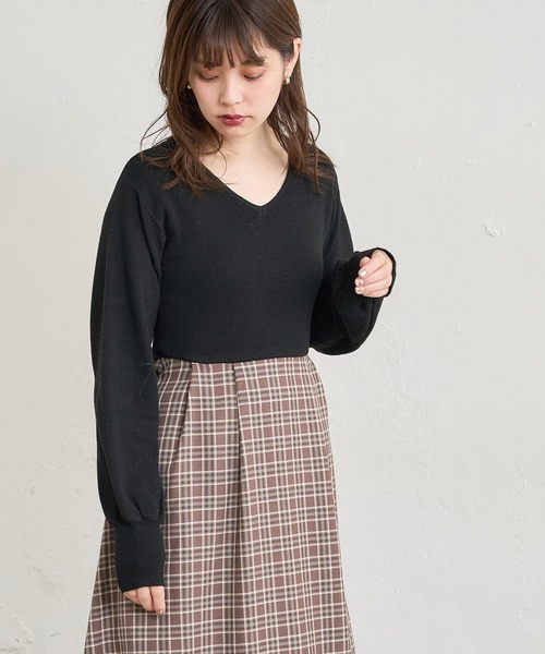 natural couture(ナチュラルクチュール)の「前後2WAYドッキングニットワンピース(ワンピース・レディース・その他1/グレイッシュベージュ/その他2/ブラック・FREE)」の7枚目の写真