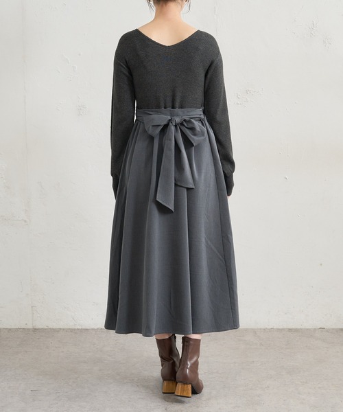 natural couture(ナチュラルクチュール)の「前後2WAYドッキングニットワンピース(ワンピース・レディース・その他1/グレイッシュベージュ/その他2/ブラック・FREE)」の17枚目の写真