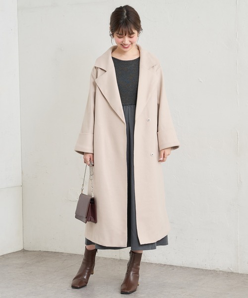 natural couture(ナチュラルクチュール)の「前後2WAYドッキングニットワンピース(ワンピース・レディース・その他1/グレイッシュベージュ/その他2/ブラック・FREE)」の21枚目の写真