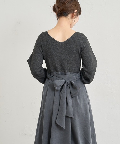 natural couture(ナチュラルクチュール)の「前後2WAYドッキングニットワンピース(ワンピース・レディース・その他1/グレイッシュベージュ/その他2/ブラック・FREE)」の20枚目の写真