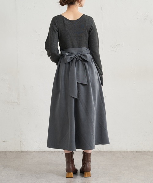 natural couture(ナチュラルクチュール)の「前後2WAYドッキングニットワンピース(ワンピース・レディース・その他1/グレイッシュベージュ/その他2/ブラック・FREE)」の11枚目の写真
