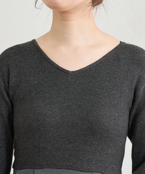 natural couture(ナチュラルクチュール)の「前後2WAYドッキングニットワンピース(ワンピース・レディース・その他1/グレイッシュベージュ/その他2/ブラック・FREE)」の12枚目の写真