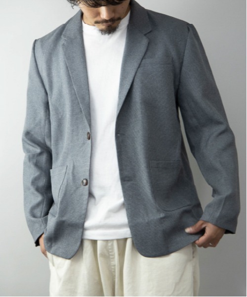 B.I.D.(ビーアイディー)の「《麻ライク杢》長袖テーラードジャケット【Sa】【it】(テーラードジャケット・メンズ・チャコール/グレー・L/LL/M)」の1枚目の写真