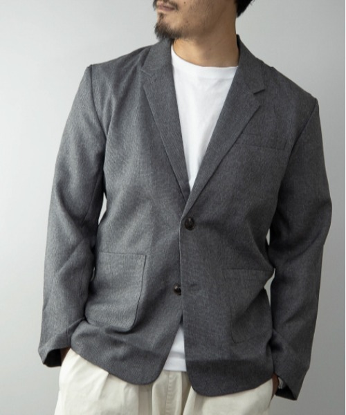 B.I.D.(ビーアイディー)の「《麻ライク杢》長袖テーラードジャケット【Sa】【it】(テーラードジャケット・メンズ・チャコール/グレー・L/LL/M)」の2枚目の写真